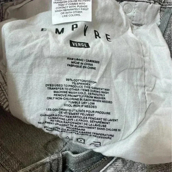 Empyre Verge Chad Tapered Charcoal Skinny Jeans Size 34 Skater‎ Distressed Jeans - Picture 7 of 7